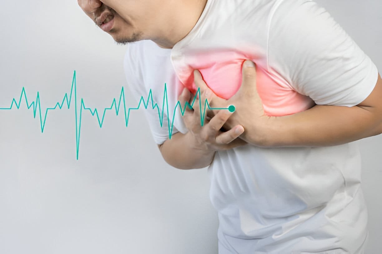 man suffering from arrhythmia