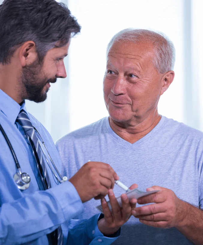 Doctor with patient