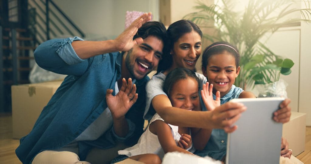 Video call with family