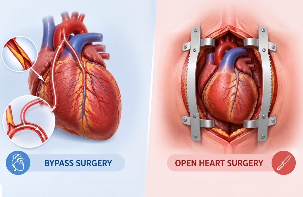 Difference Between Bypass and Open Heart